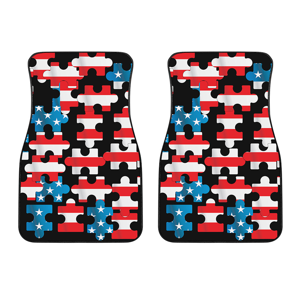 American Flag Jigsaw Puzzle Print Front Car Floor Mats