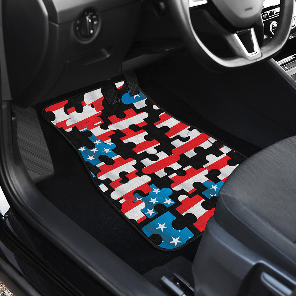 American Flag Jigsaw Puzzle Print Front Car Floor Mats