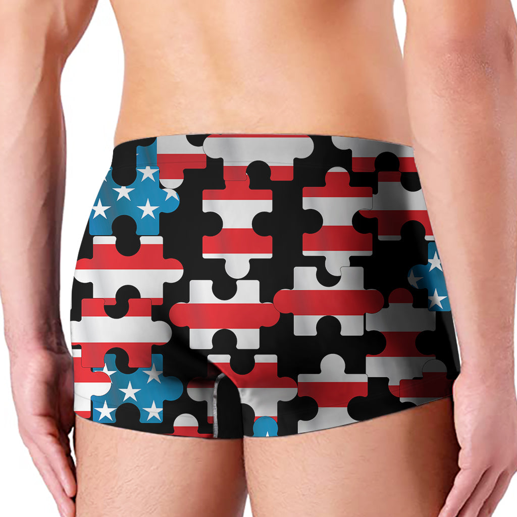 American Flag Jigsaw Puzzle Print Men's Boxer Briefs