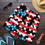 American Flag Jigsaw Puzzle Print Men's Shorts