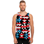 American Flag Jigsaw Puzzle Print Men's Tank Top