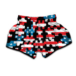 American Flag Jigsaw Puzzle Print Muay Thai Boxing Shorts