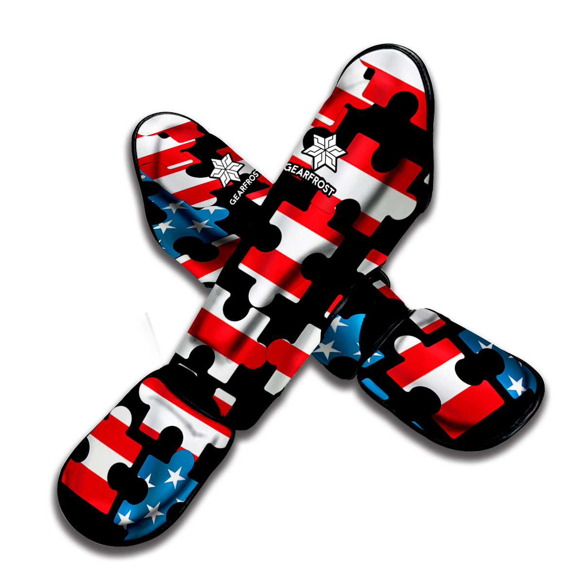 American Flag Jigsaw Puzzle Print Muay Thai Shin Guard