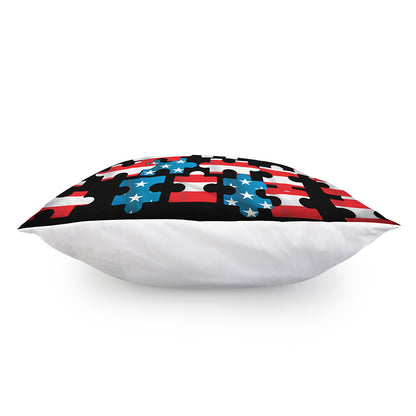 American Flag Jigsaw Puzzle Print Pillow Cover