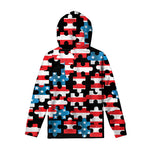 American Flag Jigsaw Puzzle Print Pullover Hoodie