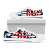 American Flag Jigsaw Puzzle Print White Low Top Shoes