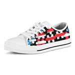 American Flag Jigsaw Puzzle Print White Low Top Shoes