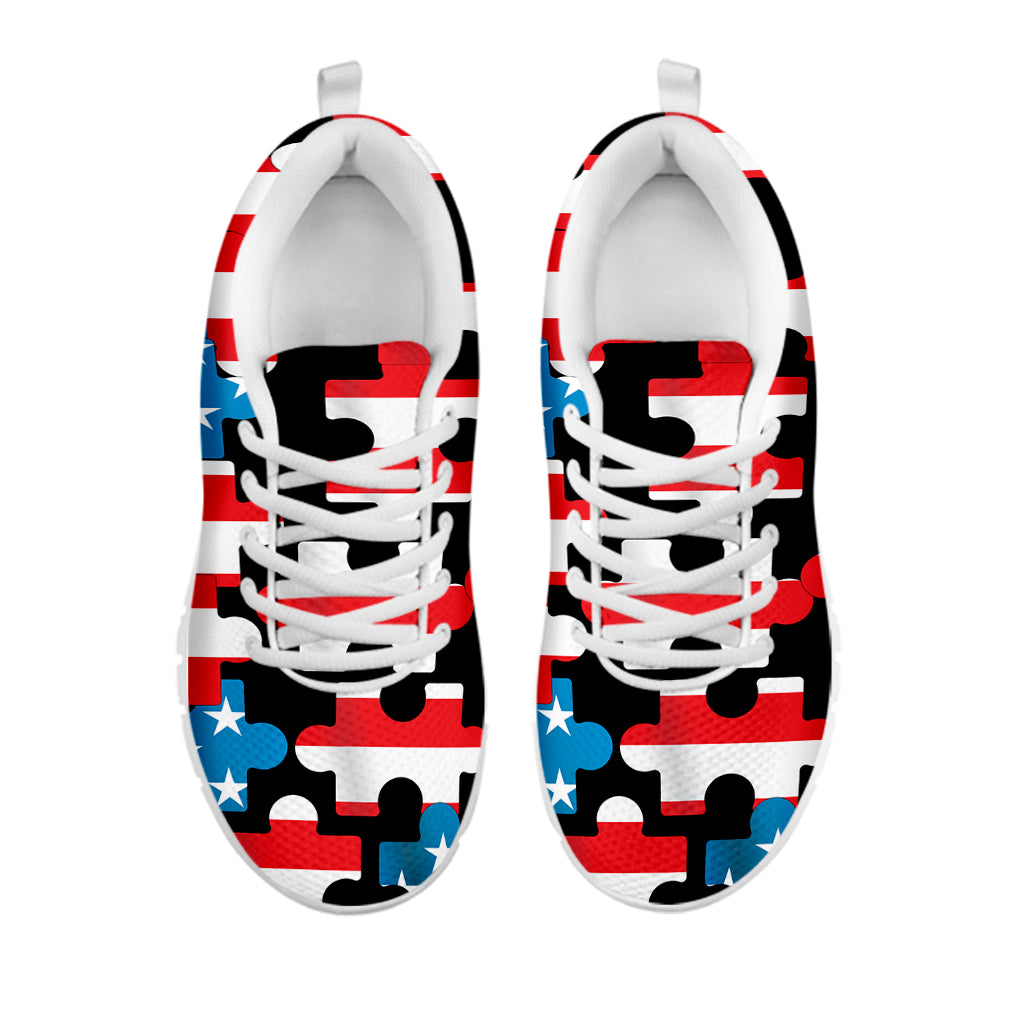 American Flag Jigsaw Puzzle Print White Sneakers