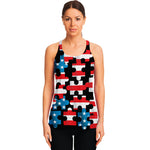 American Flag Jigsaw Puzzle Print Women's Racerback Tank Top