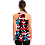 American Flag Jigsaw Puzzle Print Women's Racerback Tank Top