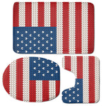 American Flag Knitted Print 3 Piece Bath Mat Set