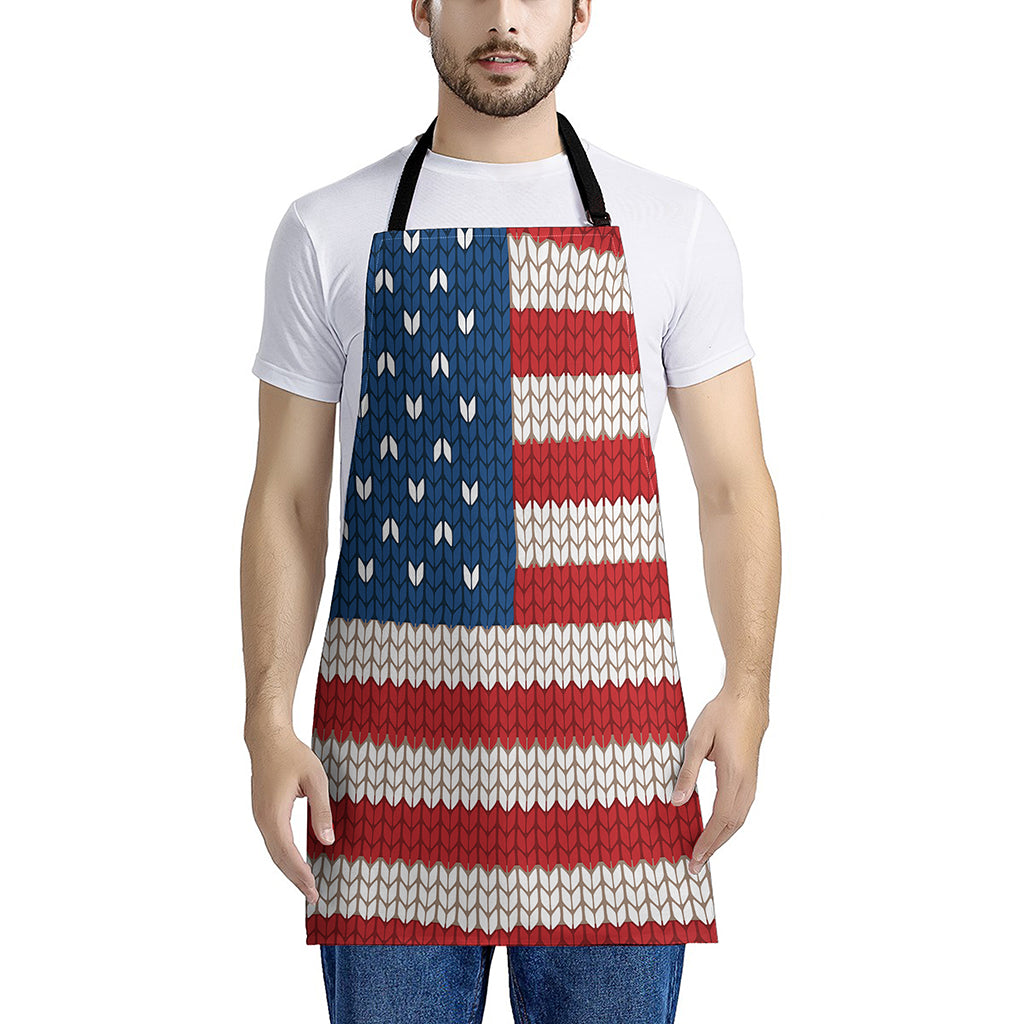 American Flag Knitted Print Apron