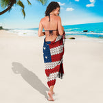 American Flag Knitted Print Beach Sarong Wrap