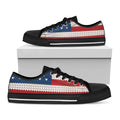 American Flag Knitted Print Black Low Top Sneakers