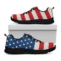 American Flag Knitted Print Black Running Shoes
