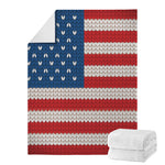 American Flag Knitted Print Blanket