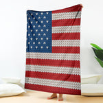 American Flag Knitted Print Blanket