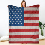 American Flag Knitted Print Blanket