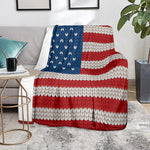 American Flag Knitted Print Blanket