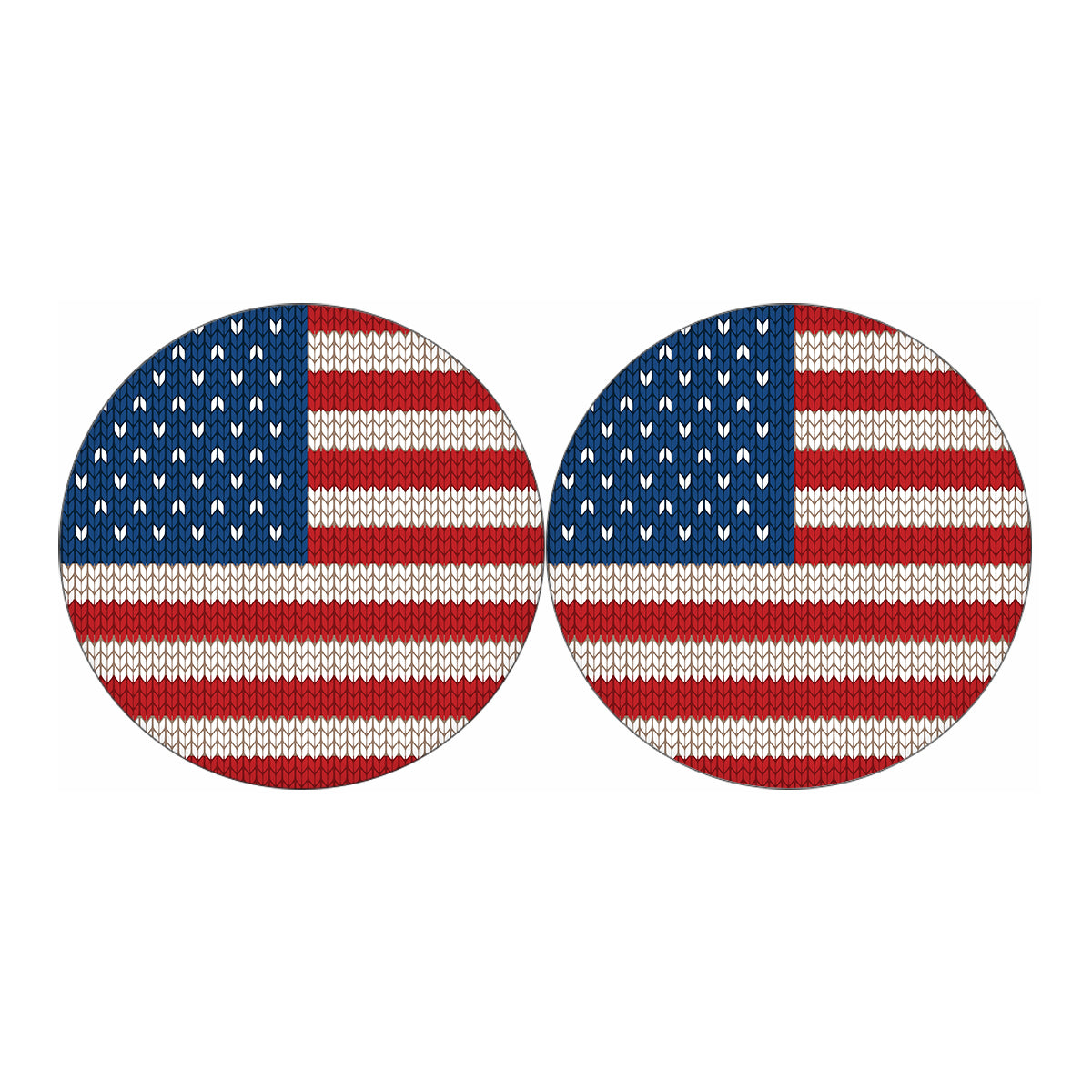 American Flag Knitted Print Car Coasters