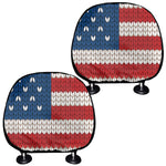 American Flag Knitted Print Car Headrest Covers