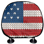 American Flag Knitted Print Car Headrest Covers