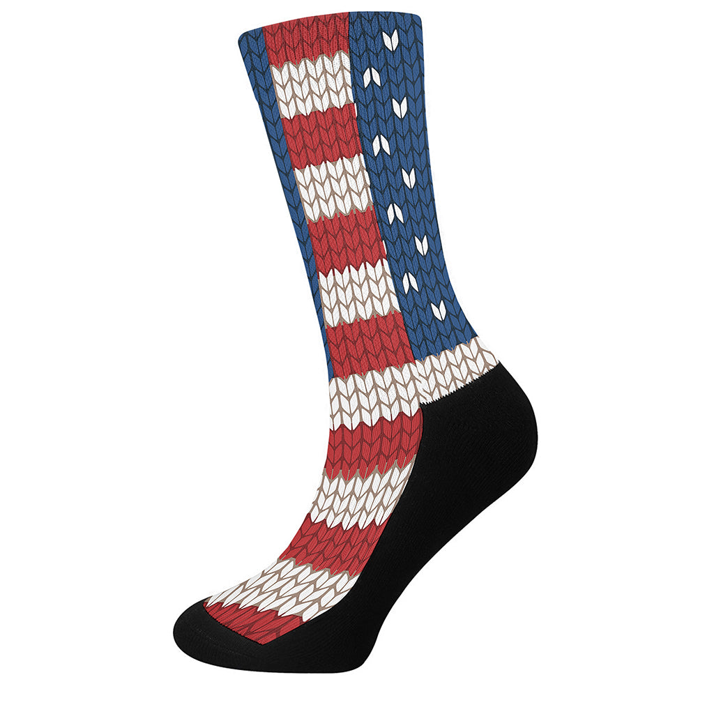 American Flag Knitted Print Crew Socks