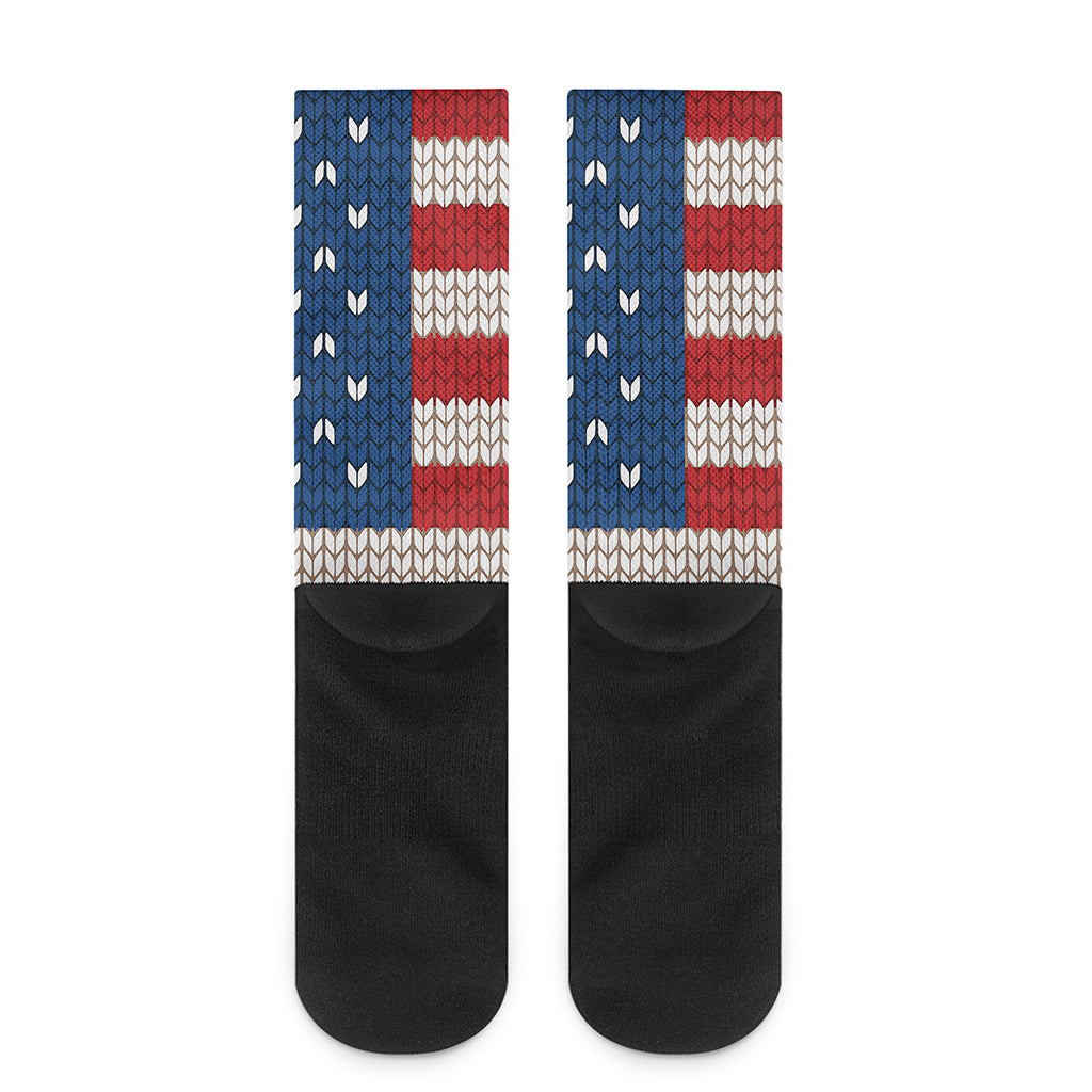 American Flag Knitted Print Crew Socks