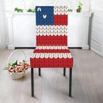 American Flag Knitted Print Dining Chair Slipcover