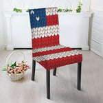 American Flag Knitted Print Dining Chair Slipcover