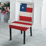 American Flag Knitted Print Dining Chair Slipcover