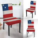 American Flag Knitted Print Dining Chair Slipcover