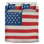American Flag Knitted Print Duvet Cover Bedding Set