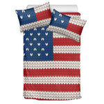 American Flag Knitted Print Duvet Cover Bedding Set