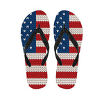 American Flag Knitted Print Flip Flops