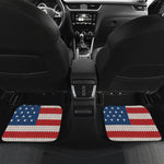 American Flag Knitted Print Front and Back Car Floor Mats
