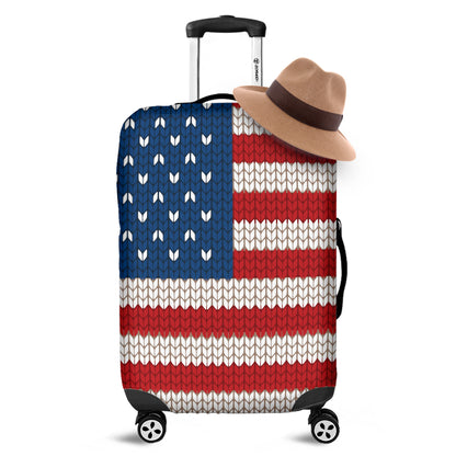 American Flag Knitted Print Luggage Cover