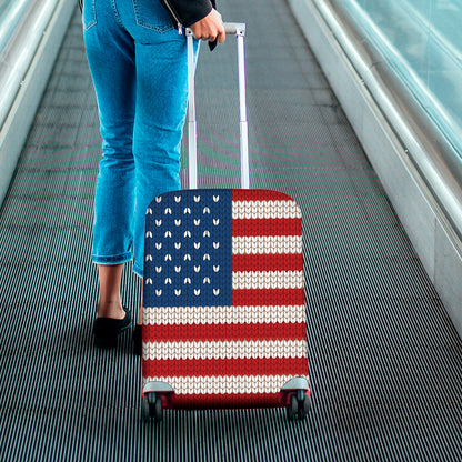American Flag Knitted Print Luggage Cover