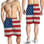 American Flag Knitted Print Men's Shorts