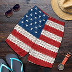 American Flag Knitted Print Men's Shorts