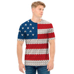 American Flag Knitted Print Men's T-Shirt