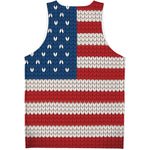 American Flag Knitted Print Men's Tank Top