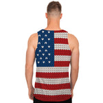 American Flag Knitted Print Men's Tank Top