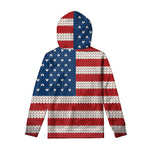 American Flag Knitted Print Pullover Hoodie