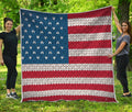 American Flag Knitted Print Quilt