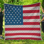 American Flag Knitted Print Quilt
