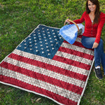 American Flag Knitted Print Quilt