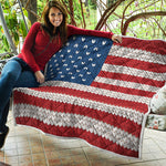 American Flag Knitted Print Quilt