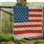 American Flag Knitted Print Quilt
