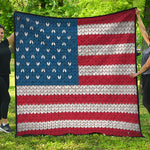 American Flag Knitted Print Quilt
